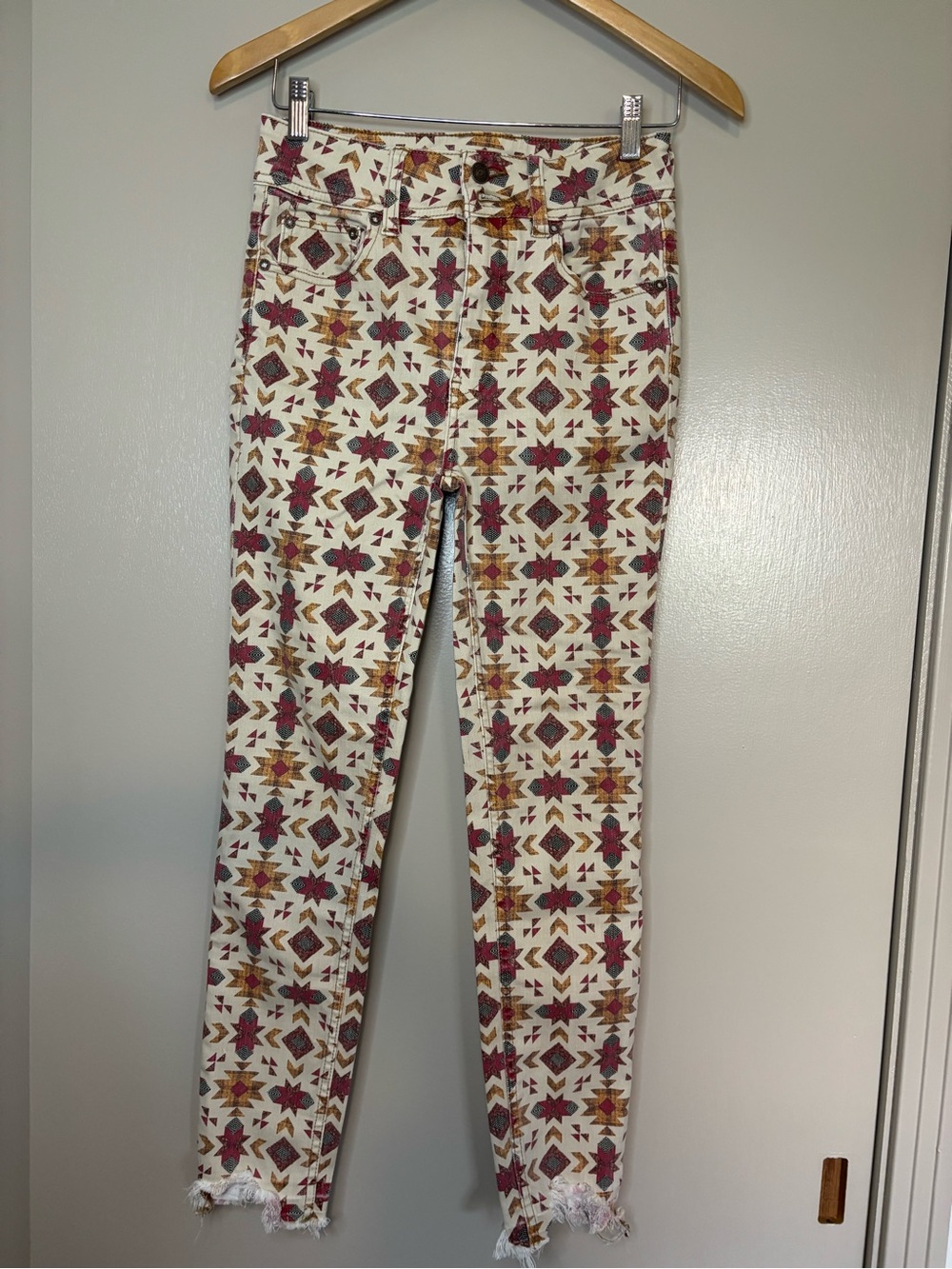 We The Free Wild Child Jeans with Aztec Geometric Print